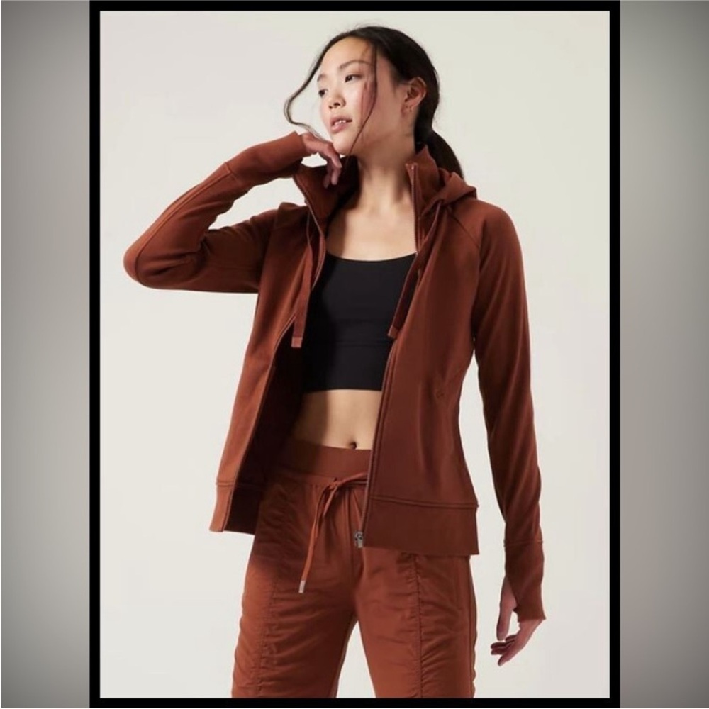 Athleta Terracotta Full Zip-Up Hoodie
